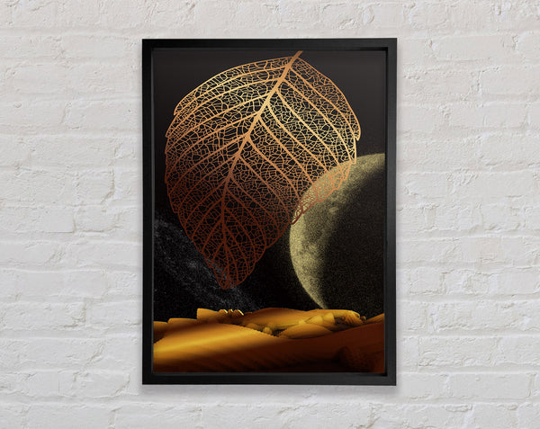 Orange Leaf In Space Framed Print