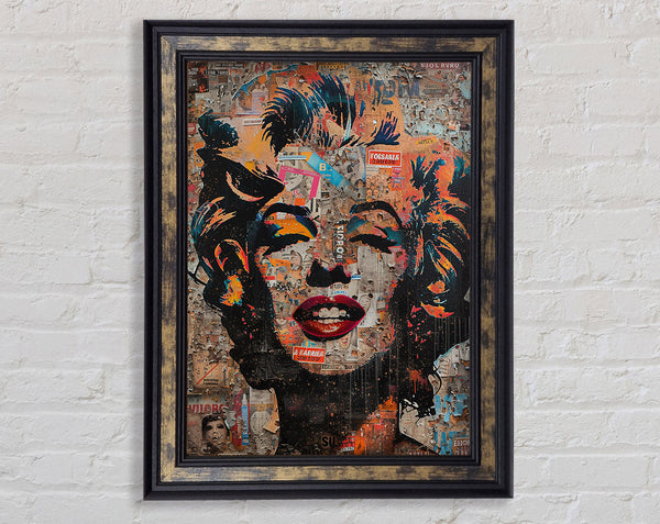 Orange Monroe Graffiti Framed Print