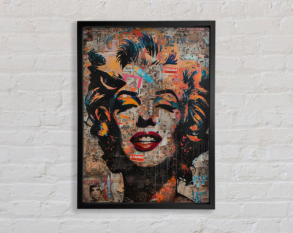 Orange Monroe Graffiti Framed Print