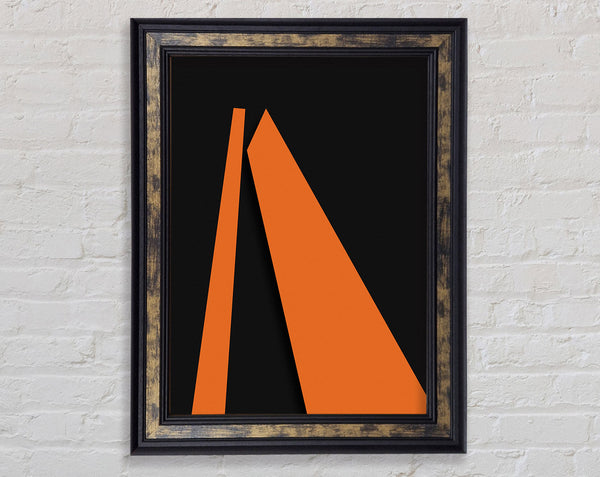 Orange Shapes With Walnut Framed Print
