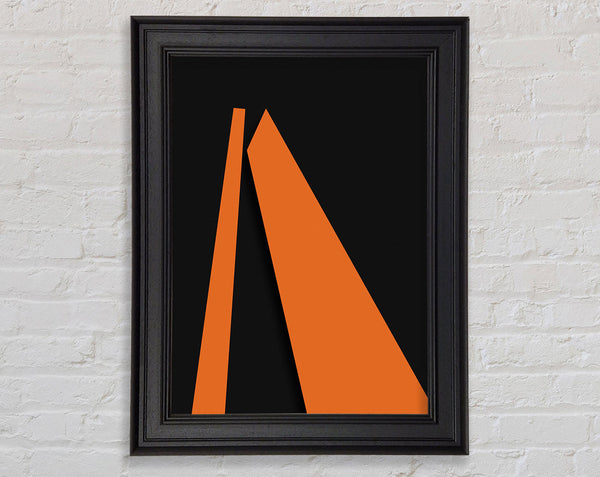 Orange Shapes With Black Framed Print