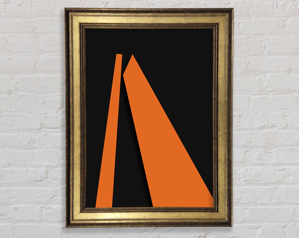 Orange Shapes With White Framed Print