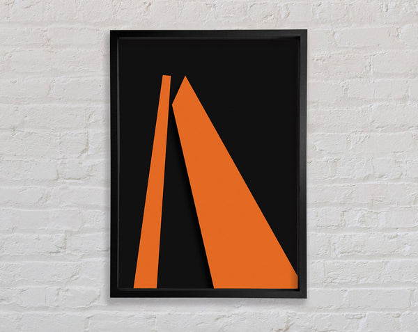 Orange Shapes With Black Framed Print