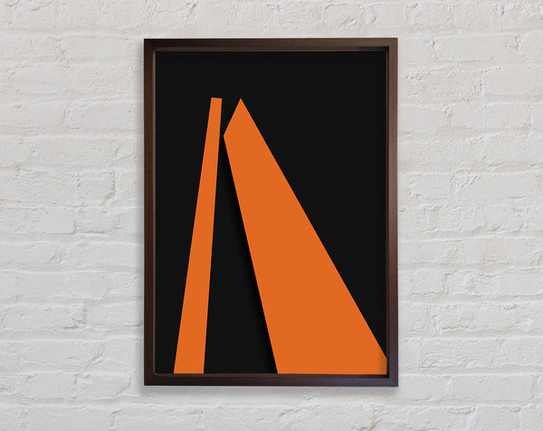 Orange Shapes With Walnut Framed Print