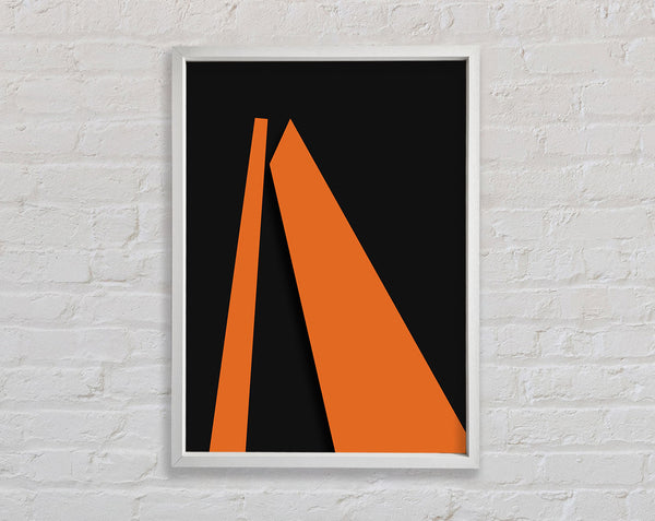 Orange Shapes With White Framed Print
