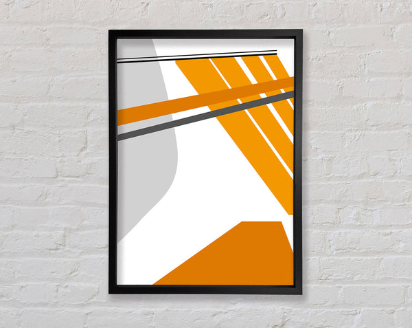 Orange Shapes With Grey Framed Print