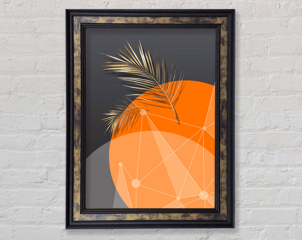 Orange Sphere Jungle Framed Print
