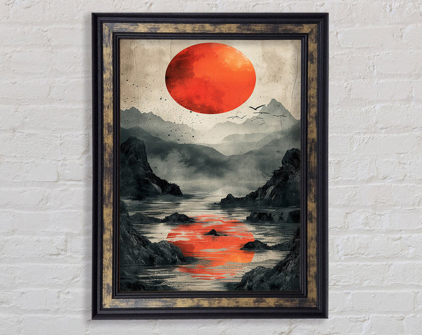 Orange Sun Creek Framed Print