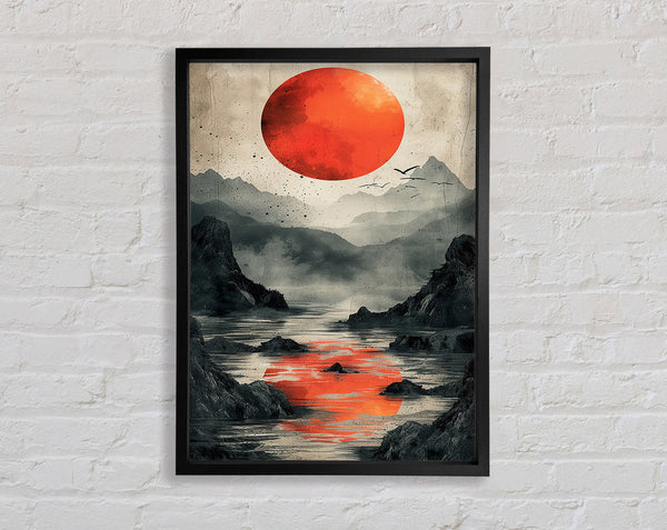 Orange Sun Creek Framed Print