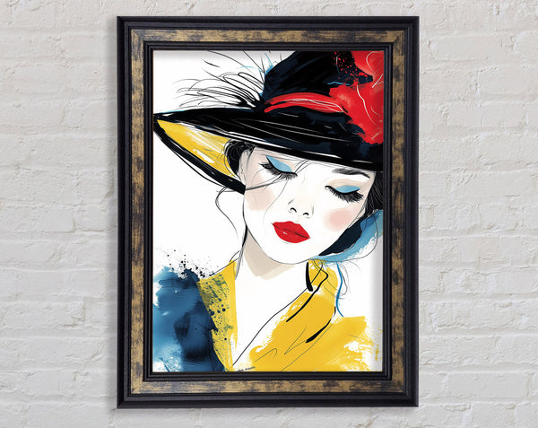 Oriental Fashion Lady Framed Print