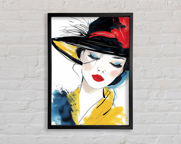 Oriental Fashion Lady Framed Print