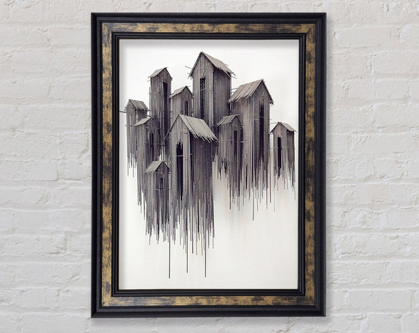 Paint Drip House Framed Print