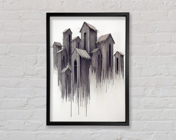 Paint Drip House Framed Print