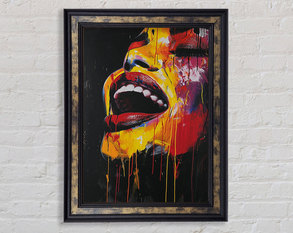 Paint Dripping Woman Framed Print