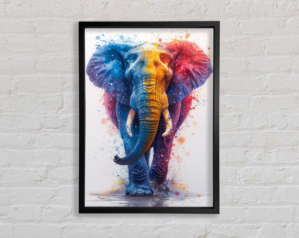 Paint Explosion Elephant Framed Print