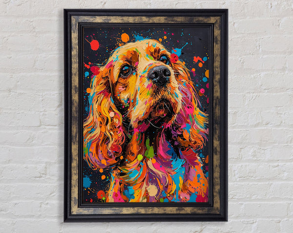 Paint Splatter Dog Framed Print