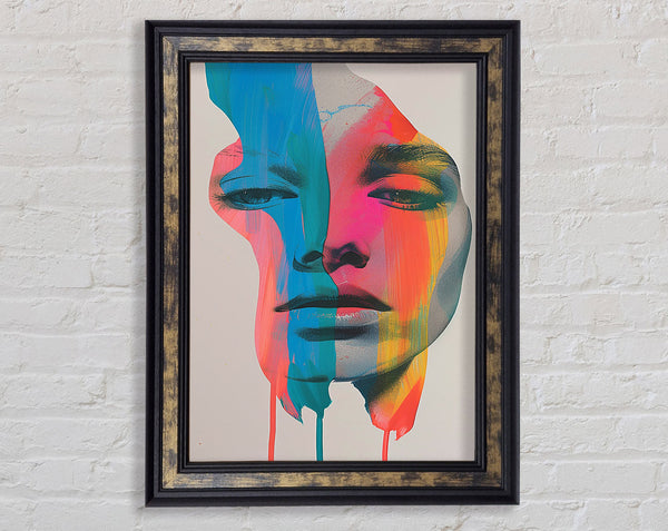 Painted Face Abstract Framed Print