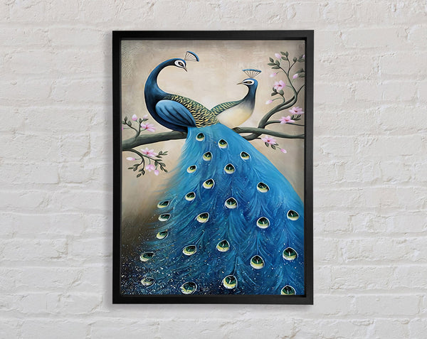 Pair Of Peacocks Framed Print