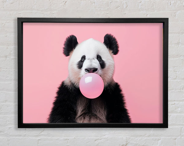Panda Bubble Gum Framed Print
