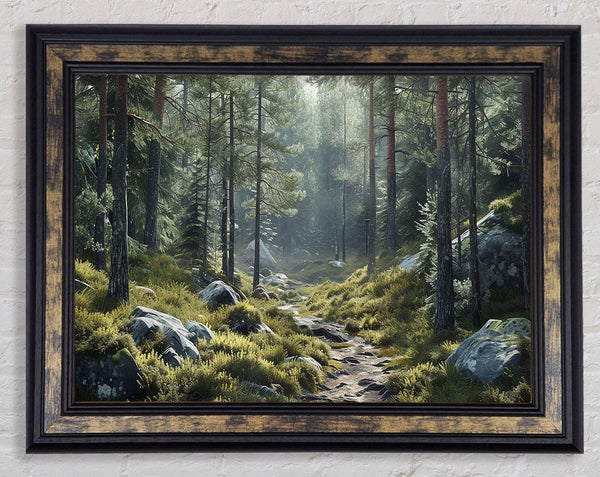 Pathway Into The Woods Framed Print