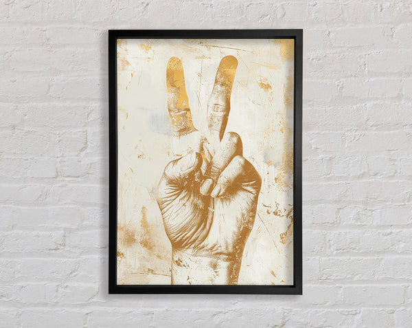 Peace Gold Fingers Framed Print