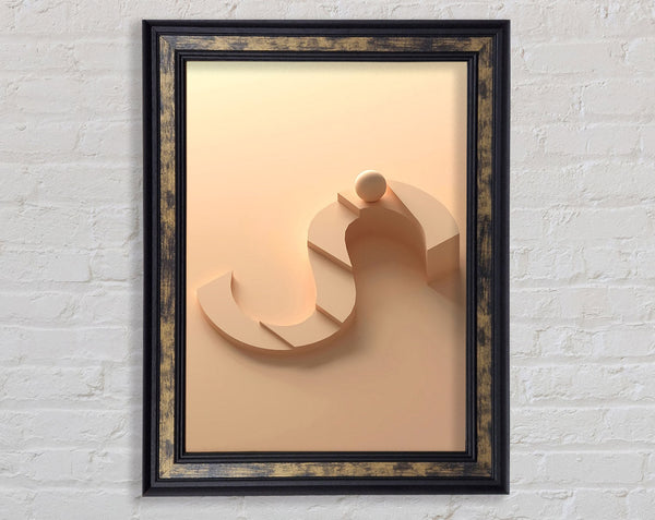 Peach Abstract Steps Framed Print