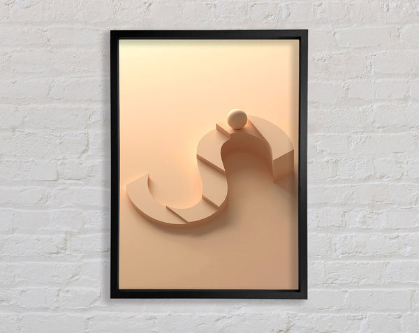 Peach Abstract Steps Framed Print