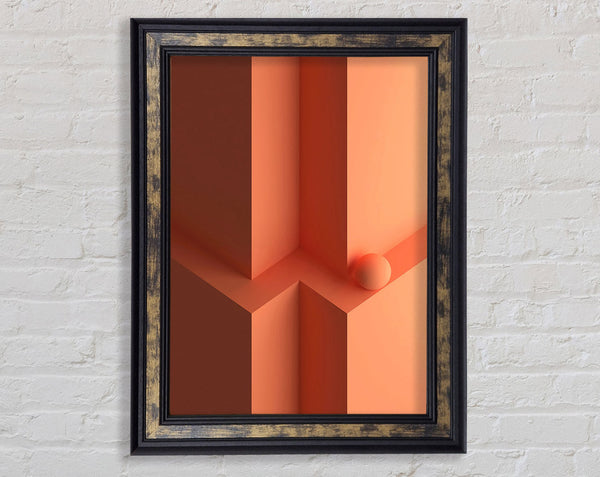 Peach Ball On Ledge Framed Print