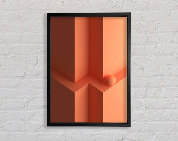 Peach Ball On Ledge Framed Print