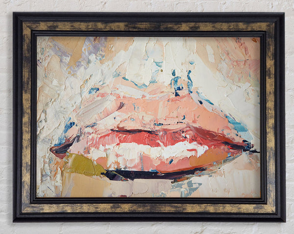 Peach Lips Framed Print