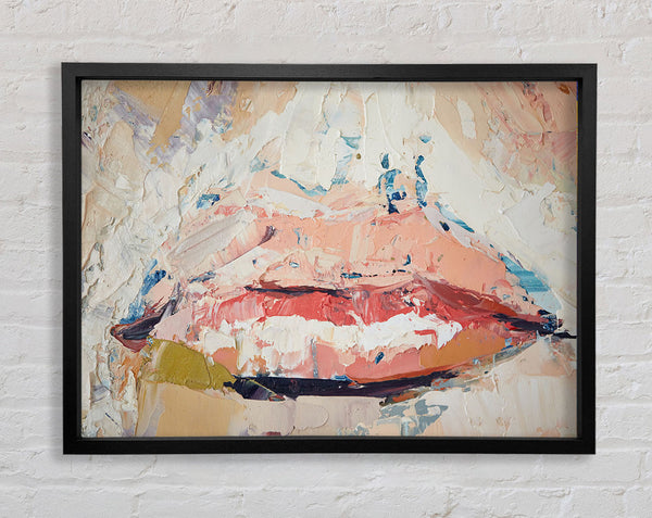 Peach Lips Framed Print