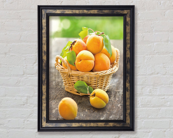 Peaches In Basket Framed Print