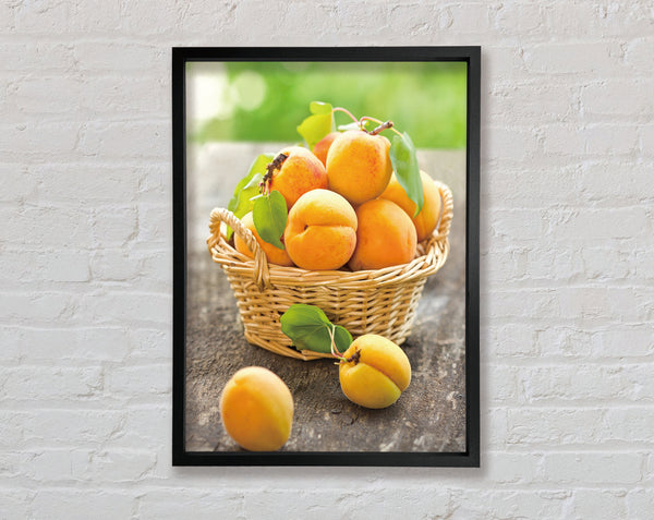 Peaches In Basket Framed Print