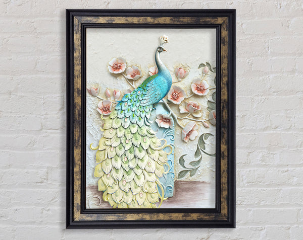 Peacock Flowers Framed Print