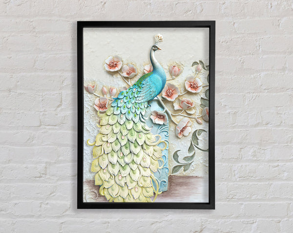 Peacock Flowers Framed Print