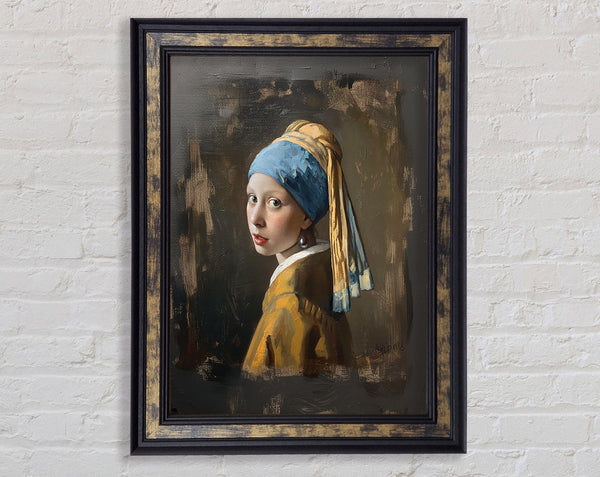 Pearl Earing Texture Framed Print