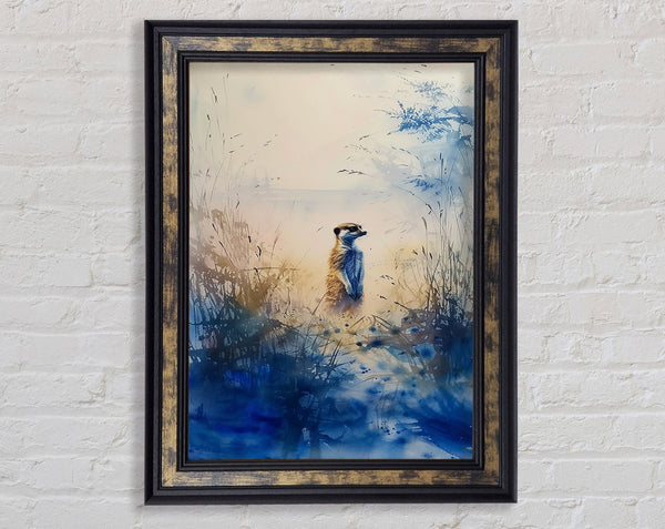 Peering Meerkat Framed Print