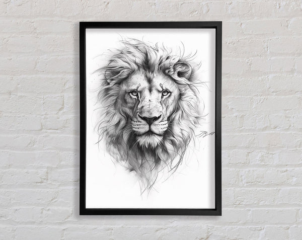 Pencil Lion Framed Print