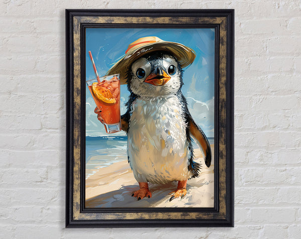 Penguin Holiday Framed Print