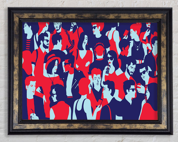 People Of The Town Framed Print