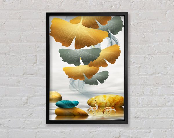 Petals Deer Framed Print