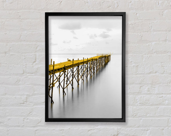 Pier In To The Mist Framed Print