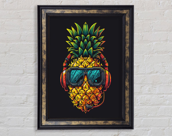 Pineapple Headset Framed Print