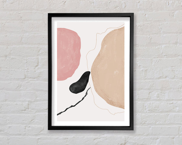 Pink And Beige Abstract Pattern Framed Print