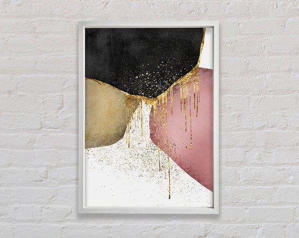 Pink And White Gold Glitter Framed Print