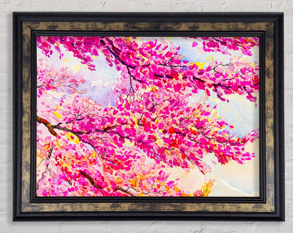 Pink Blossom Branch Framed Print