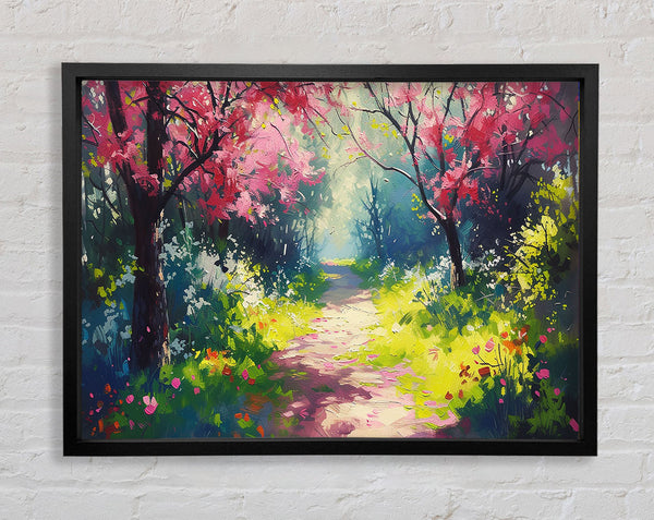 Pink Blossom Forest Framed Print