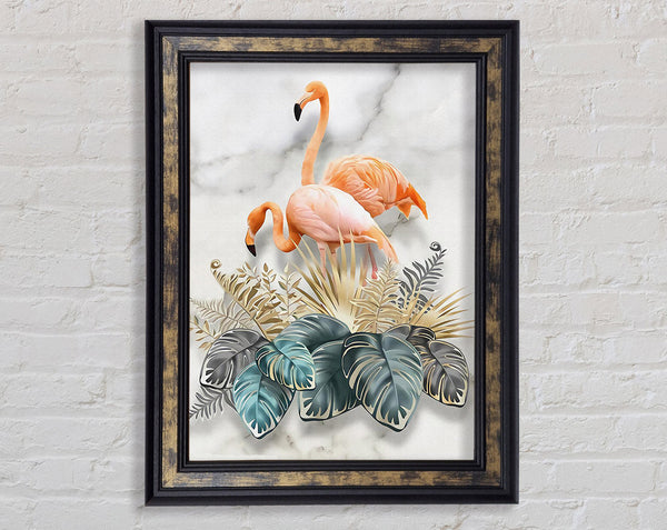 Pink Flamigos Framed Print
