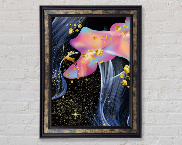 Pink Flow Gold Nugget Framed Print