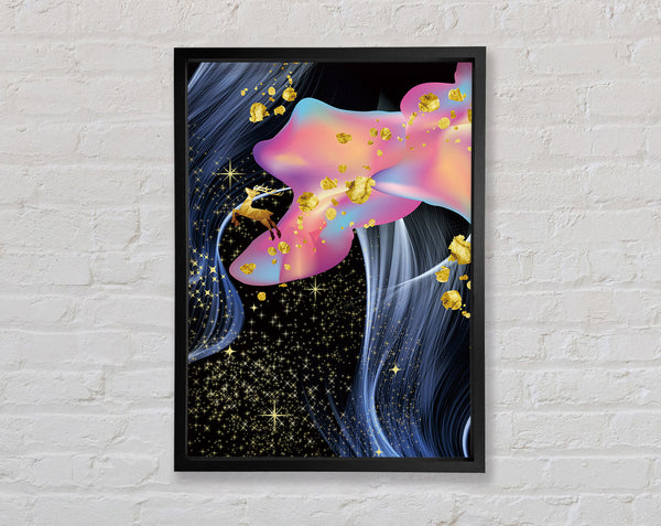 Pink Flow Gold Nugget Framed Print